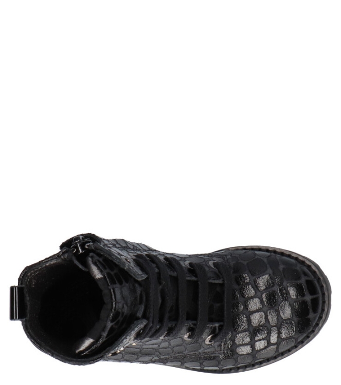 Shoesme Shoesme veterboot <span>TA21W024-C</span> BLACK CROCO Shoesme veterboot <span>TA21W024-C</span> TA21W024-C zwart - www.bremmerschoenen.pro - Bremmer Schoenen