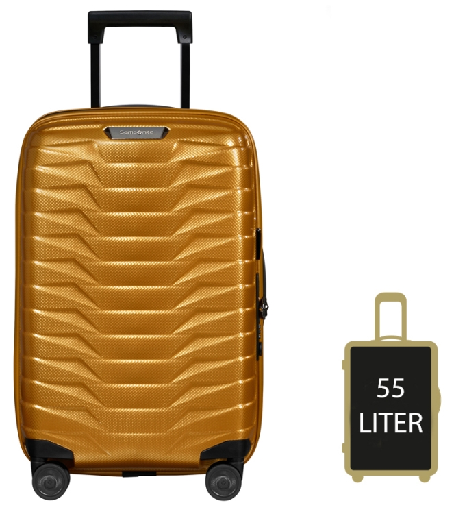 Samsonite trolley <span>140087 6856 Proxis Spinner 55</span> 140087 6856 Proxis Spinner 55 geel - www.bremmerschoenen.pro - Bremmer Schoenen