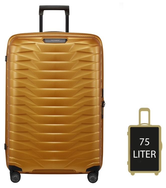 Samsonite koffer <span>126042 6856 Proxis Spinner 75</span> 126042 6856 Proxis Spinner 75 geel - www.bremmerschoenen.pro - Bremmer Schoenen