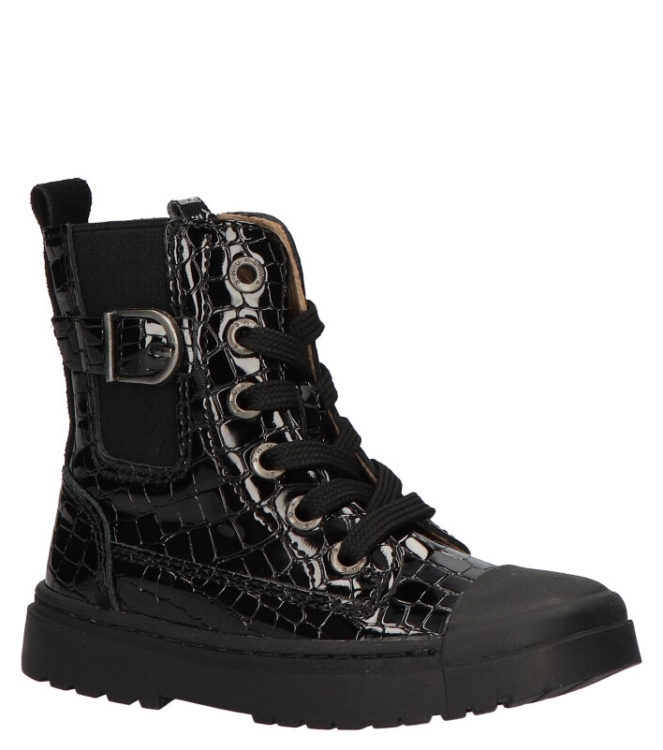 Shoesme Shoesme veterboot <span>SW22W030-C</span> C black croco Shoesme veterboot <span>SW22W030-C</span> SW22W030-C zwart - www.bremmerschoenen.pro - Bremmer Schoenen