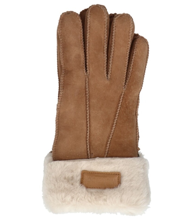 Warmbat handschoenen <span>Gloves women GLO308026-43 Lammy patchwork Camel</span> Gloves women GLO308026-43 Lammy patchwork Camel cognac - www.bremmerschoenen.pro - Bremmer Schoenen