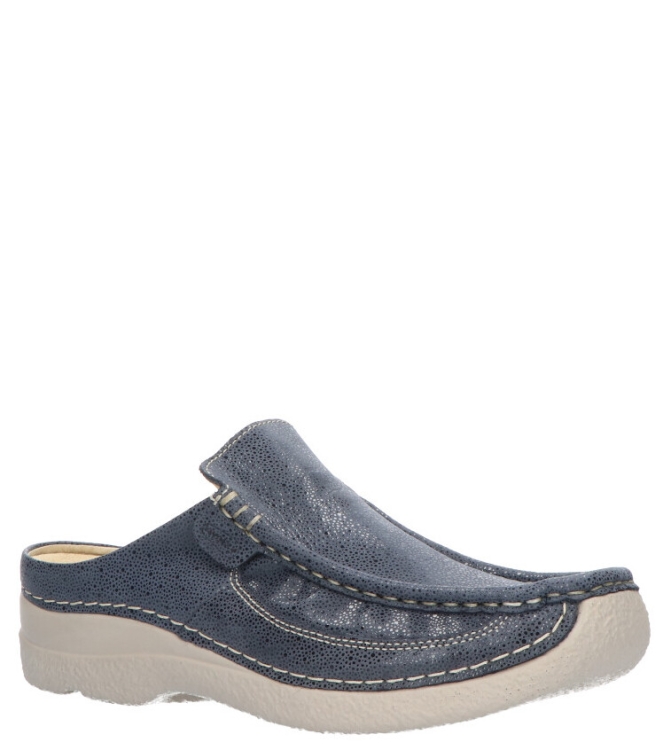 Wolky WOLKY SLIPPER <span>6202 Roll-slide 982 Denim Dots Nubuck</span> DENIM WOLKY SLIPPER <span>6202 Roll-slide 982 Denim Dots Nubuck</span> 6202 Roll-slide 982 Denim Dots Nubuck blauw - www.bremmerschoenen.pro - Bremmer Schoenen